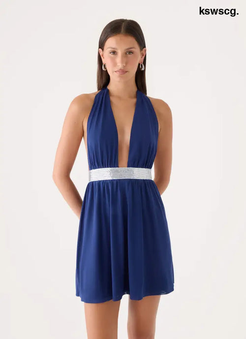 Alyvia Mini Dress - Rich Blue - Mini Dresses