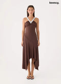Elixia Midi Dress - Chocolate - Midi Dresses