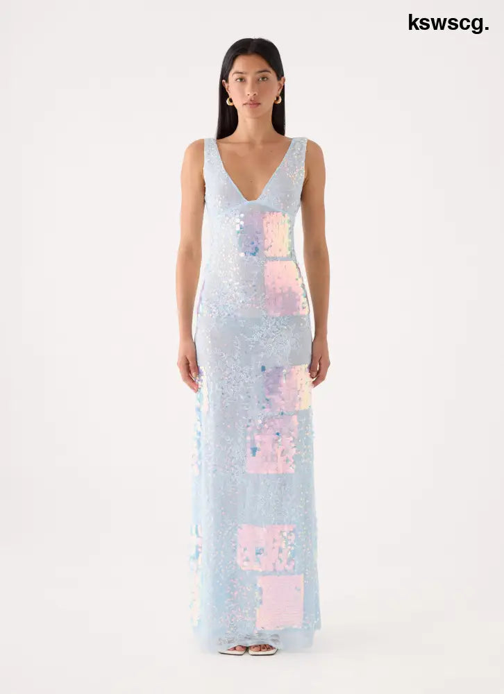 Erinah Sequin Maxi Dress - Blue - Maxi Dresses