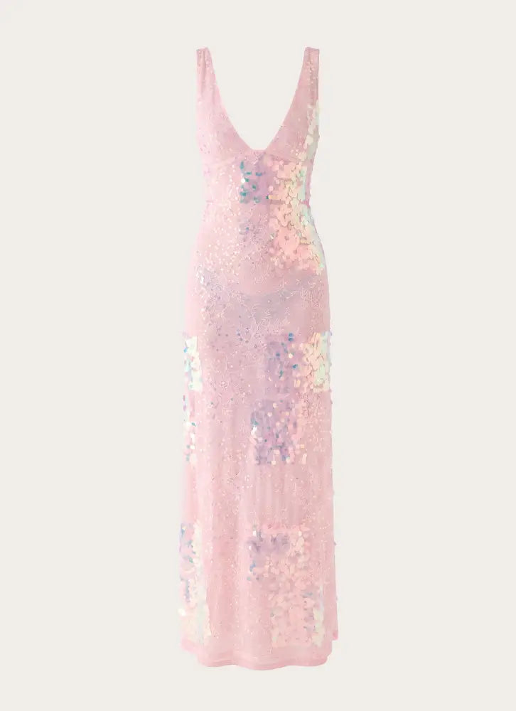 Erinah Sequin Maxi Dress - Pink - Maxi Dresses