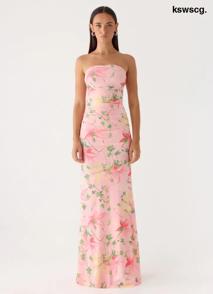Iroha Strapless Maxi Dress - Blooming Spring - Maxi Dresses