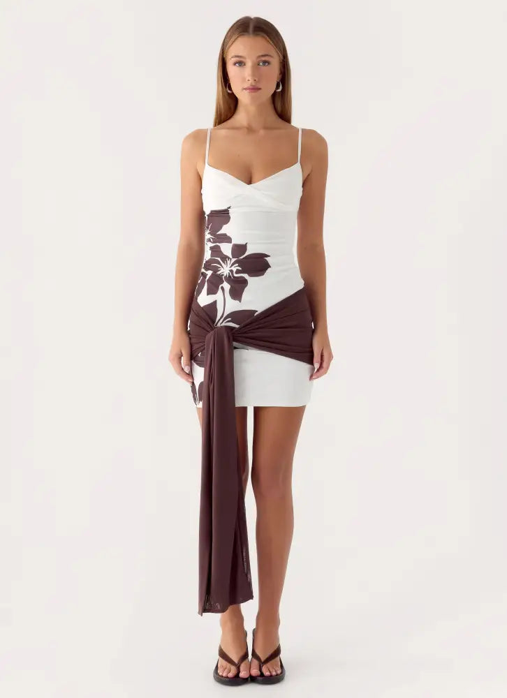 Laluma Mini Dress - White Tropic Floral - Mini Dresses