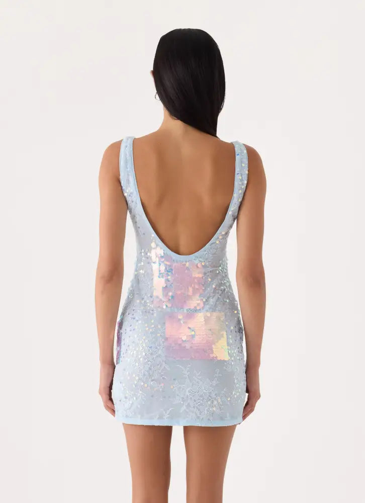 Maral Sequin Mini Dress - Blue - Mini Dresses