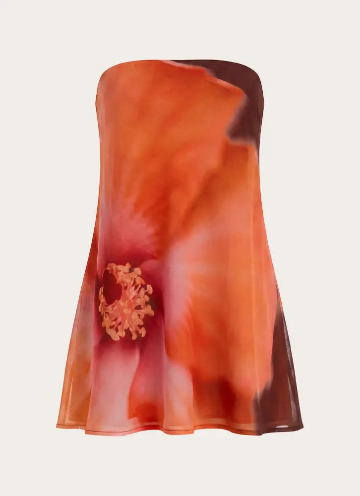 Marcita Mini Dress - Chocolate Blossom - Mini Dresses
