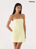 Marta Strapless Mini Dress - Yellow - Mini Dresses