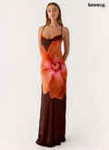Night Drive Maxi Dress - Chocolate Blossom - Maxi Dresses