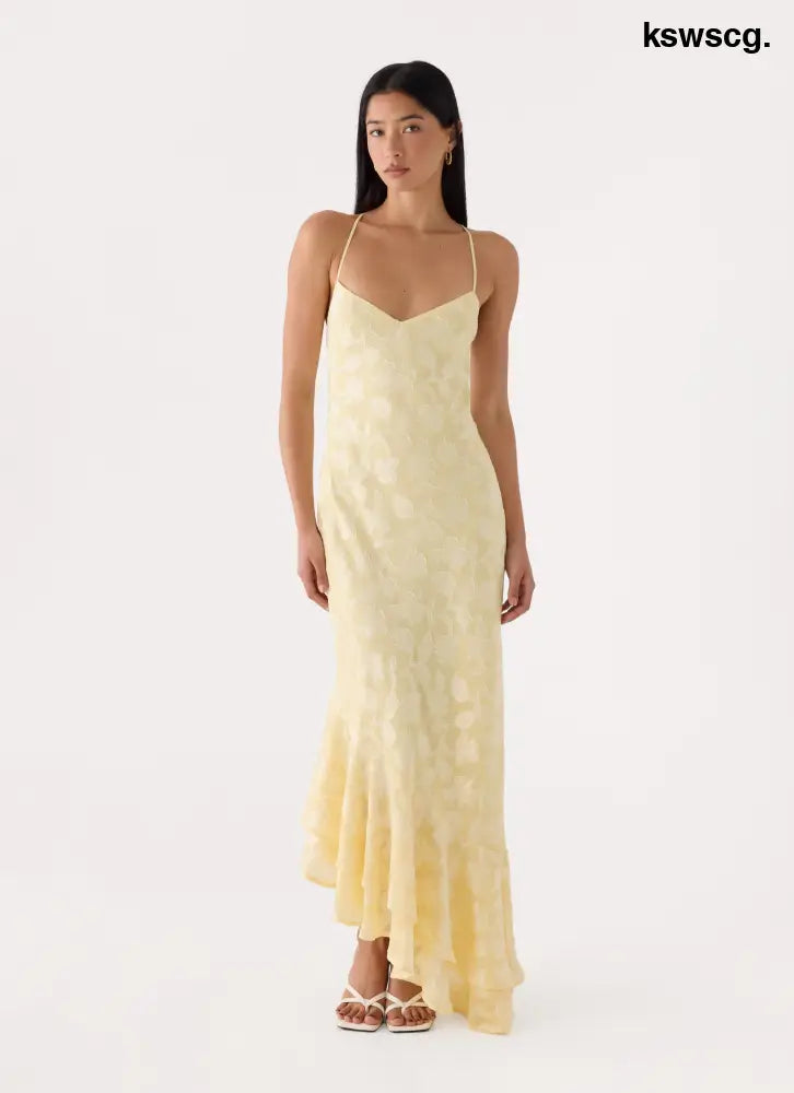 Take A Photo Midi Dress - Yellow - Midi Dresses