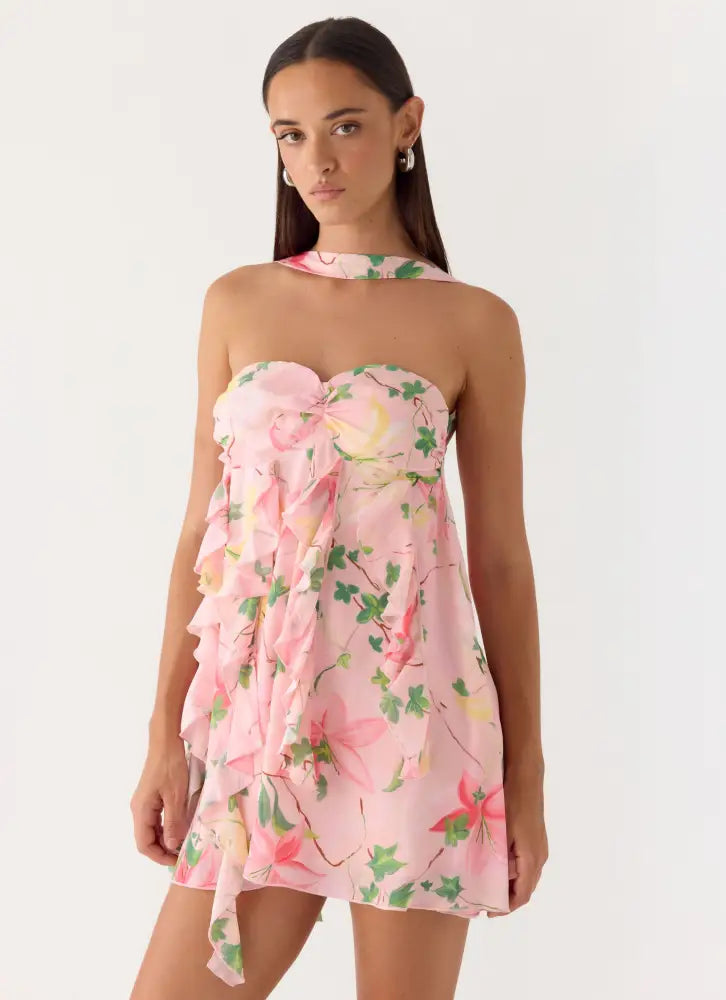 When You Look Mini Dress - Blooming Spring - Mini Dresses
